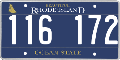 RI license plate 116172