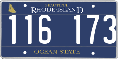RI license plate 116173
