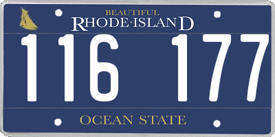 RI license plate 116177