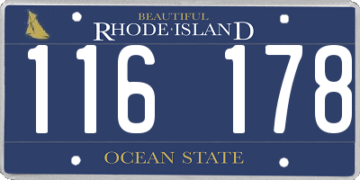 RI license plate 116178