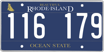 RI license plate 116179