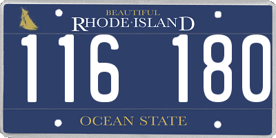 RI license plate 116180