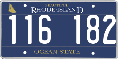 RI license plate 116182