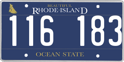RI license plate 116183