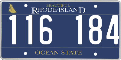 RI license plate 116184