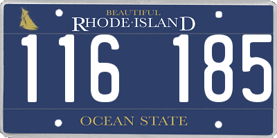 RI license plate 116185