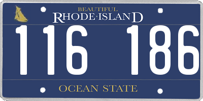 RI license plate 116186