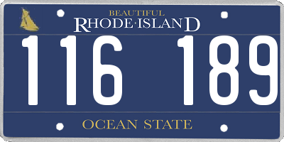 RI license plate 116189