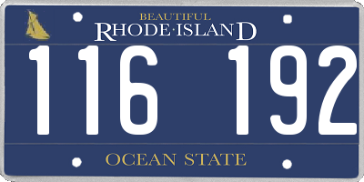 RI license plate 116192