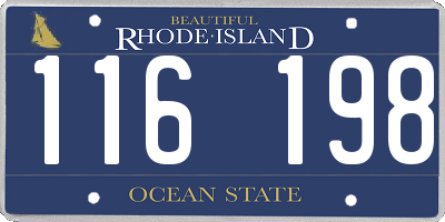 RI license plate 116198
