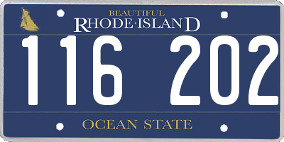 RI license plate 116202