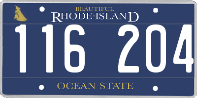 RI license plate 116204