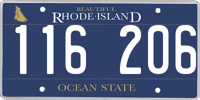 RI license plate 116206