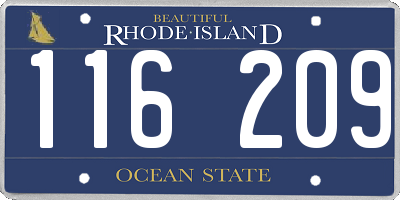 RI license plate 116209