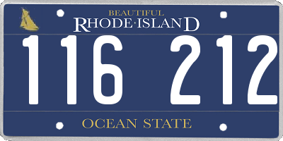 RI license plate 116212