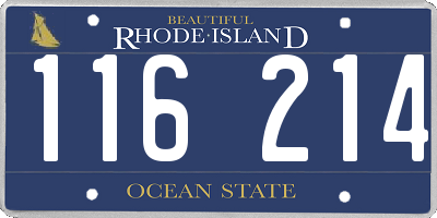 RI license plate 116214