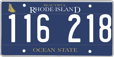 RI license plate 116218