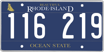 RI license plate 116219