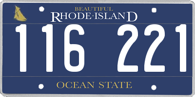 RI license plate 116221