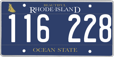 RI license plate 116228