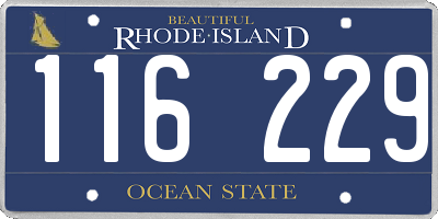 RI license plate 116229