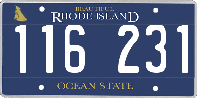 RI license plate 116231