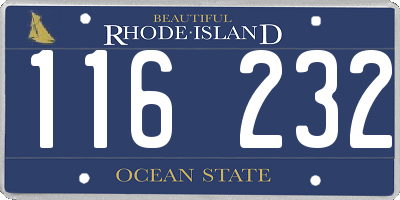 RI license plate 116232