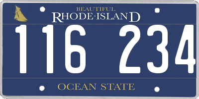 RI license plate 116234