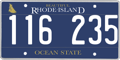 RI license plate 116235