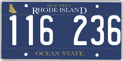 RI license plate 116236