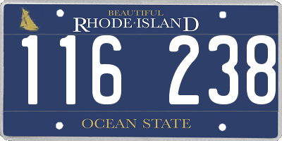RI license plate 116238