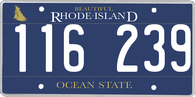 RI license plate 116239