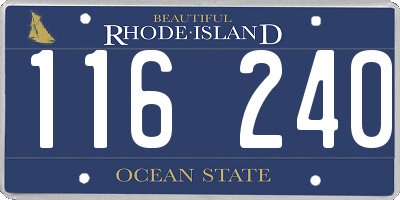 RI license plate 116240