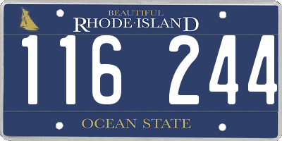 RI license plate 116244
