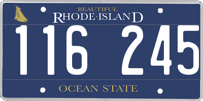 RI license plate 116245