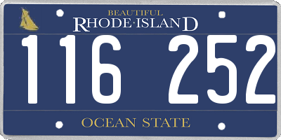 RI license plate 116252