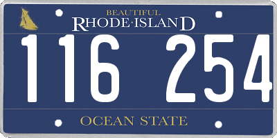 RI license plate 116254