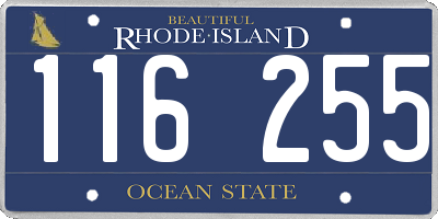 RI license plate 116255