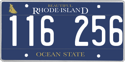RI license plate 116256