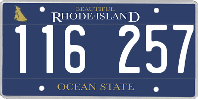 RI license plate 116257