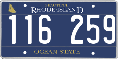 RI license plate 116259