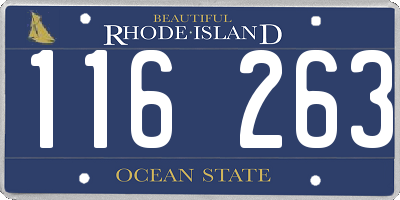 RI license plate 116263