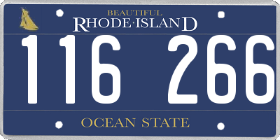 RI license plate 116266