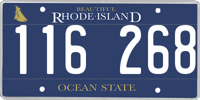 RI license plate 116268