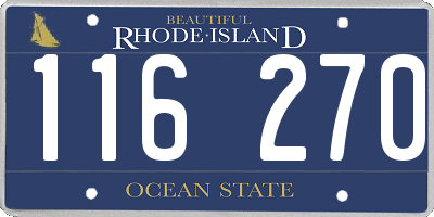 RI license plate 116270