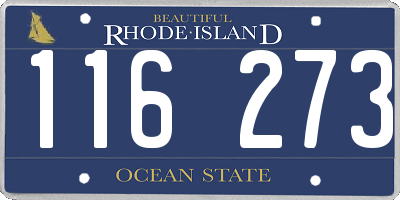 RI license plate 116273