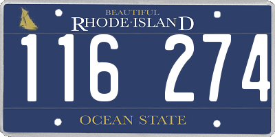 RI license plate 116274