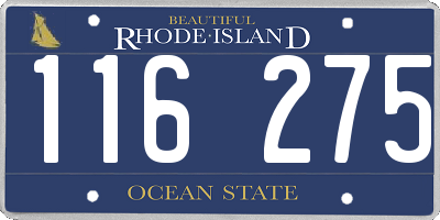 RI license plate 116275