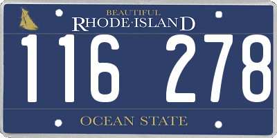 RI license plate 116278