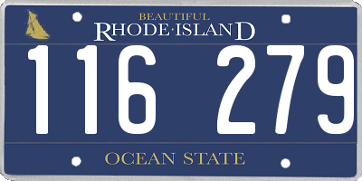 RI license plate 116279